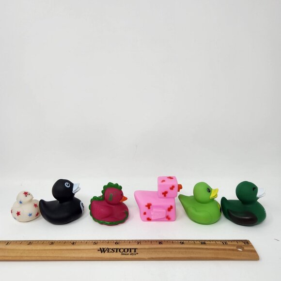 Set Of 6 Unique Rubber Duckies Including Andes Green Duck & 8-Ball Black Duck - Picture 13 of 14